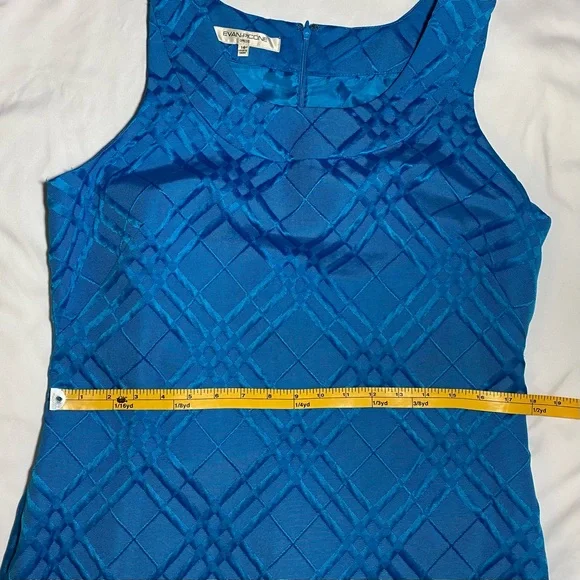 Evan Picone Women’s Midi Dress with Bra Strap Holder. Size 14 Blue - Picture 5 of 7